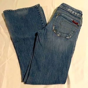 Silver Low Rise Flare Jeans